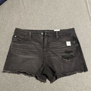 Black denim shorts, size 14, time and true, unworn